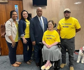 Lauren, her husband Troy, LaCAN Leader Kristie Curtis and Council Executive Director Ebony Haven meet with Senator Gerald Boudreaux following Lauren’s testimony before Senate Finance Committee. 