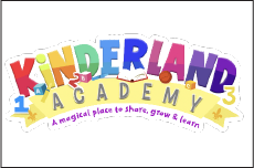Kinderland Academy: A magical place to share, grow, and learn, logo