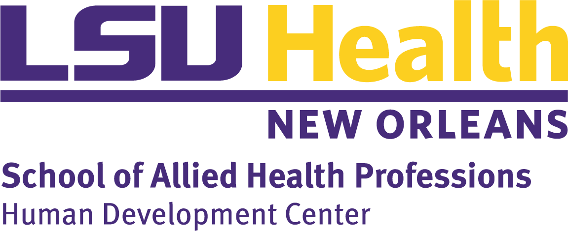 Human Development Center logo featuring LSU Health New Olreans School of Allied Health Professions