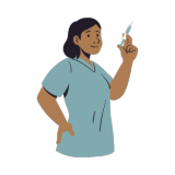 Healthcare professional holding syringe