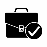Briefcase with checkmark