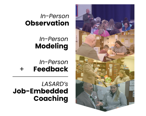 In-person observation plus in-person modeling plus in-person feedback equals LASARD's job-embedded coaching